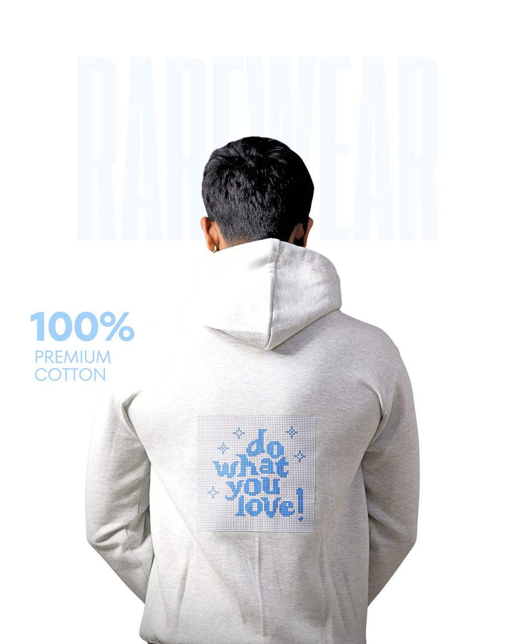 BE RARE - GRAPHIC PRINT HOODIE - GRAY PREMIUM