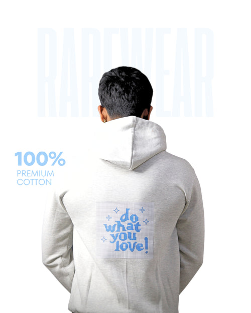 BE RARE - GRAPHIC PRINT HOODIE - GRAY PREMIUM