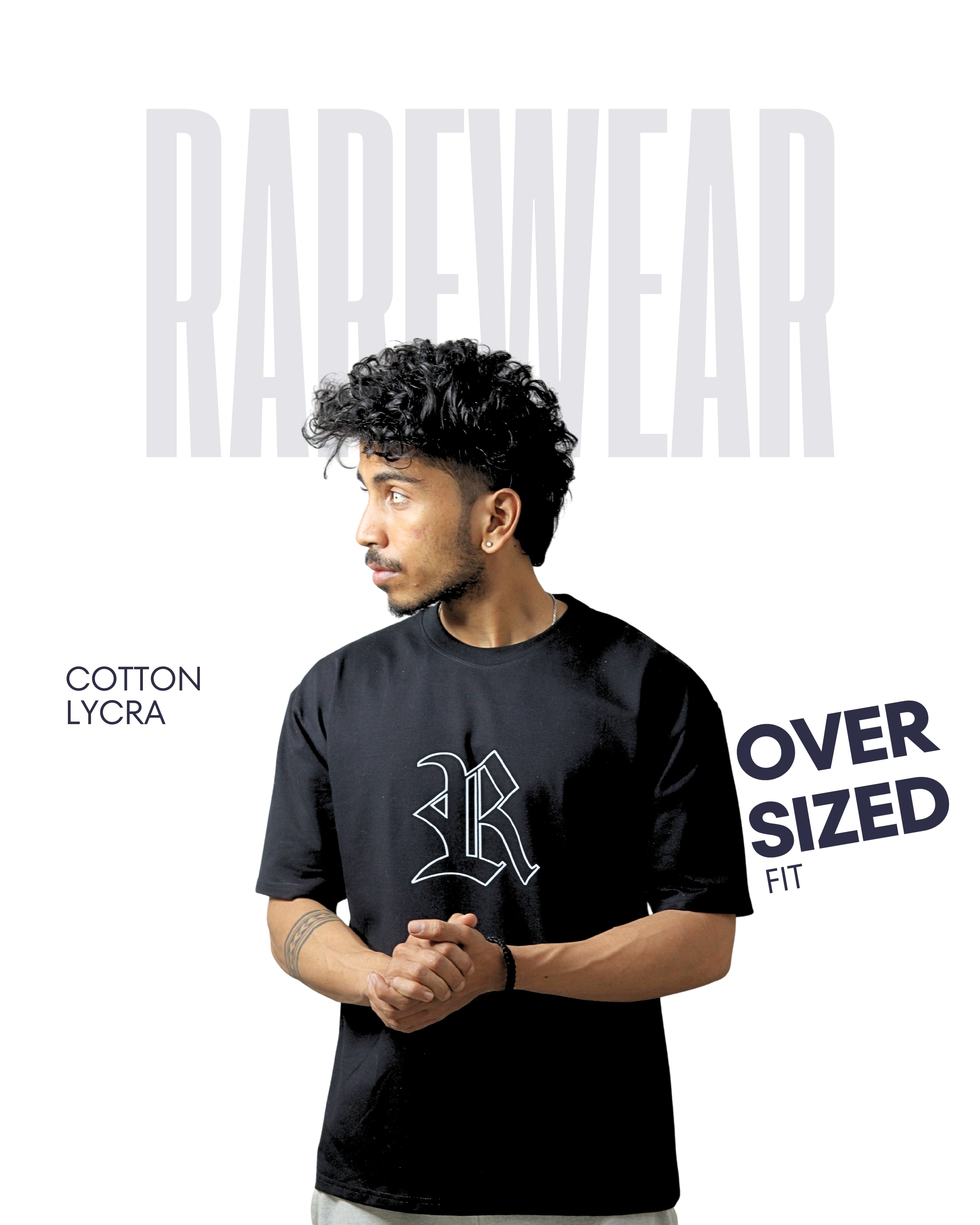 OVERSIZED PREMIUM BLACK GRAPHIC T-SHIRT